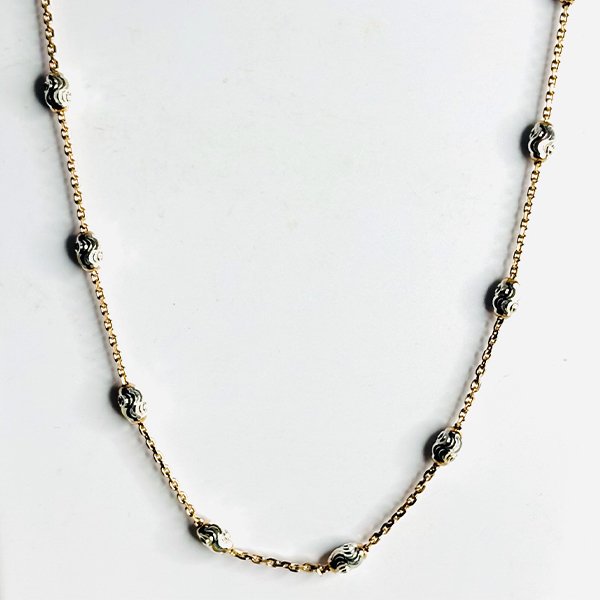 Mixed Metal Beaded Necklace