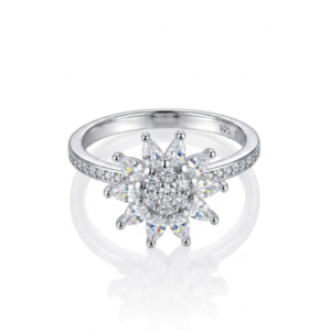 Crystal Snowflake Fan Ring