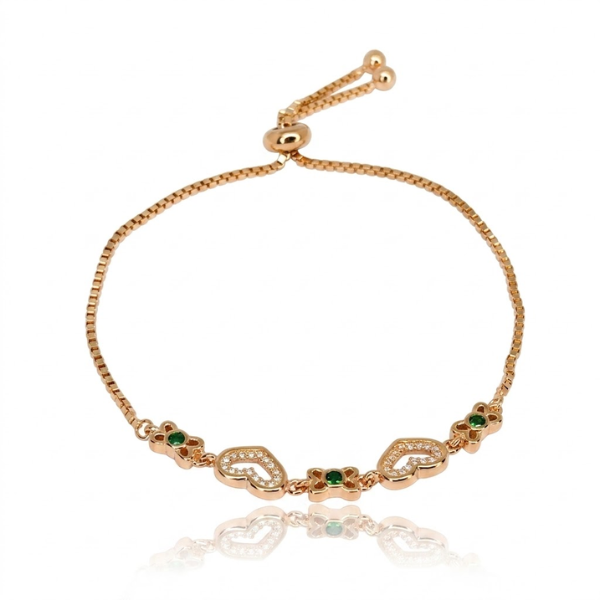 Heart and Flower Slider Bracelet