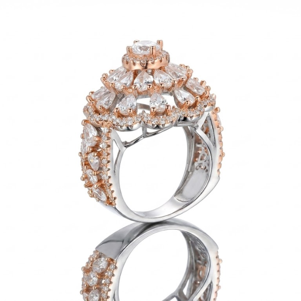 Radiant Pear Cut Diamond Ring - Image 2