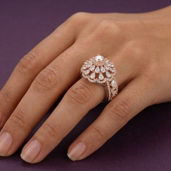 Radiant Pear Cut Diamond Ring - Image 3