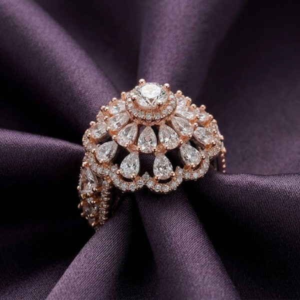 Radiant Pear Cut Diamond Ring - Image 4