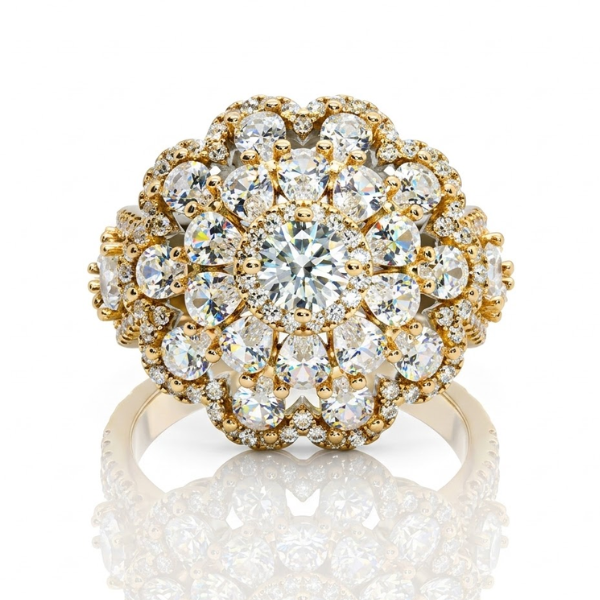 Radiant Pear Cut Diamond Ring