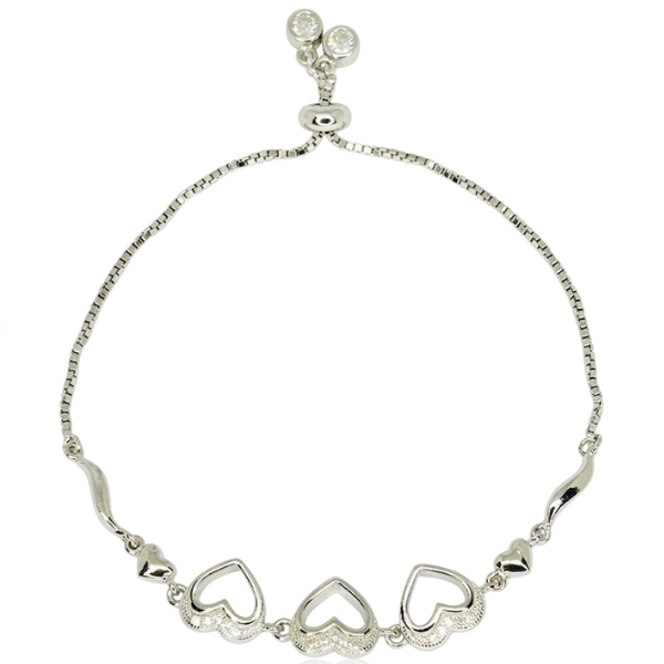 Triple Heart Charm Bracelet
