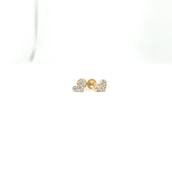 Rose Gold Heart Studs