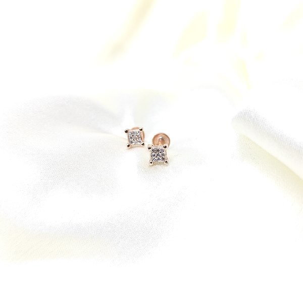 Square Stone Studs