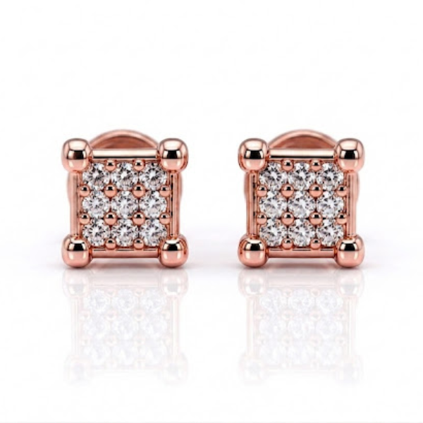 Square Stone Studs